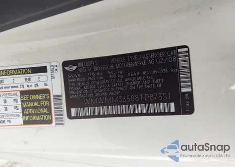 2008 Mini Cooper S Clubman from USA, damaged, VIN WMWMM33588TP87351